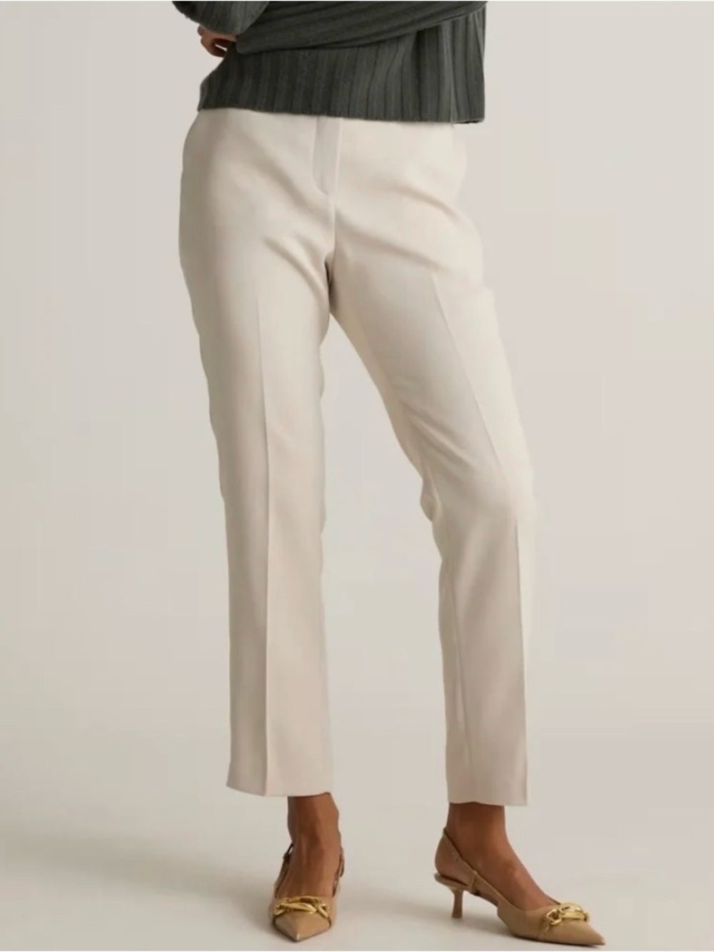Quince Stretch Crepe Ankle Pants